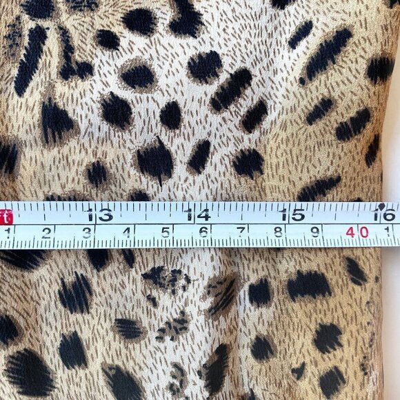 Ranked 100% Silk Leopard Print Sheer Button Down Blouse Size P/M - Picture 11 of 11